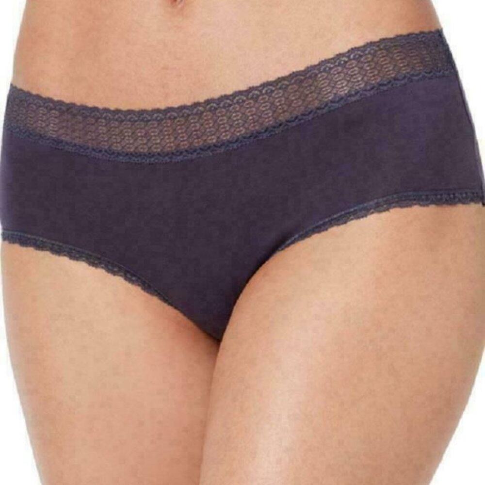 Jenni Lace Trim Sissy Thong Hipster Blue Leopard NWT Plus Size 3XLarge